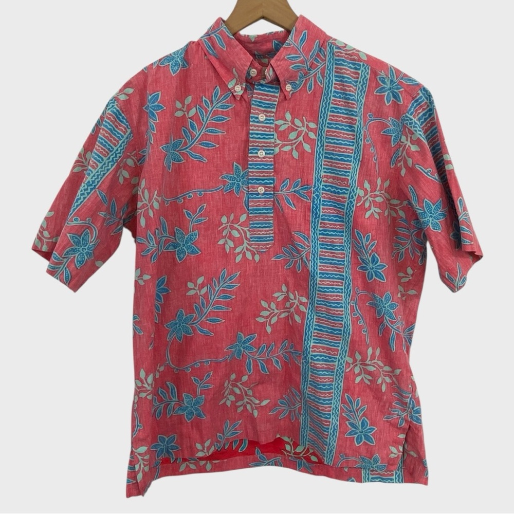 Reyn Spooner Vintage Pink Blue Reyn Spooner Lahaina Sailor Short Sleeve Shirt - Picture 8 of 8